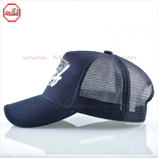 Navy 5 Panel Trucker Cap Professional Custom Printing Embroidery Logo Mesh Premium Foam Trucker Hat - 8009