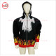 Full Zipup Hoodies black with Fire Flames on Cuff and Bottom Front and back face printed Best Selling Hoody - 2001