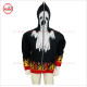 Full Zipup Hoodies black with Fire Flames on Cuff and Bottom Front and back face printed Best Selling Hoody - 2001