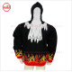 Full Zipup Hoodies black with Fire Flames on Cuff and Bottom Front and back face printed Best Selling Hoody - 2001