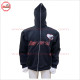 Full Face Zipper Hoodie in Black with Red and White Puff Printing Low Price Low MOQ - 2026