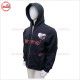 Full Face Zipper Hoodie in Black with Red and White Puff Printing Low Price Low MOQ - 2026