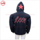 Full Face Zipper Hoodie in Black with Red and White Puff Printing Low Price Low MOQ - 2026