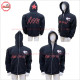 Full Face Zipper Hoodie in Black with Red and White Puff Printing Low Price Low MOQ - 2026