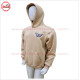 Pull Over Hoodie in Tan color with Puff Printing and DTG digital printed on Back - 2028