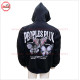 Pull Over Hoodie in Black color with Puff Printing and DTG digital printed on Back - 2029