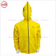 Full Face Zipup Fleece Cotton Hoodies in Yellow color with Puff Printed Design, Embroidery and Silver Metal Zipper - 2019