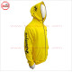 Full Face Zipup Fleece Cotton Hoodies in Yellow color with Puff Printed Design, Embroidery and Silver Metal Zipper - 2019