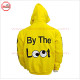 Full Face Zipup Fleece Cotton Hoodies in Yellow color with Puff Printed Design, Embroidery and Silver Metal Zipper - 2019