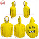 Full Face Zipup Fleece Cotton Hoodies in Yellow color with Puff Printed Design, Embroidery and Silver Metal Zipper - 2019