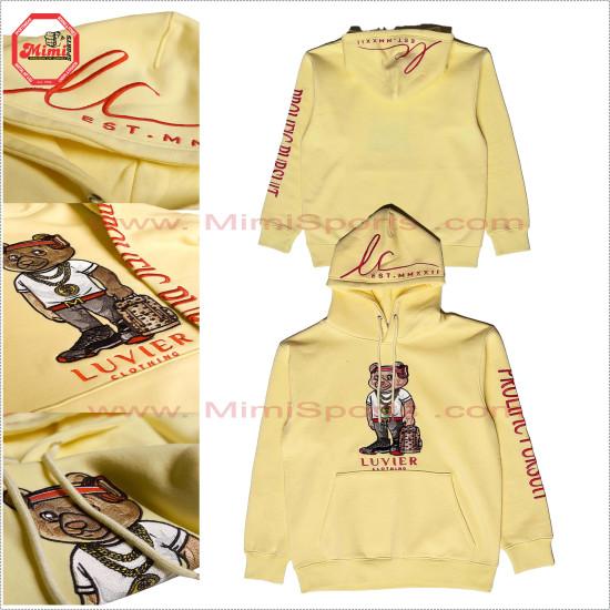 Off White Cream Color Pull Over Hoodie with Embroidery design on Hoody and Pants Track Suit Low Price , Low MOQ - 2021