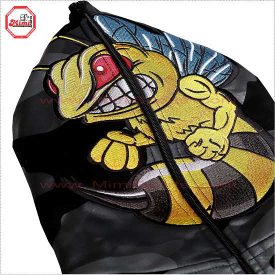 Sublimation Camo Printed Full Face Zipup Hoodie with High Quality Bee Embroidery with Low Price and Low MOQ - 2022