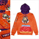 Pull Over Hoodie in Orange Color with Purple Hoodie and sublimation Printed Thermal Pocket on Front and Embroidery logos Low Price , Low MOQ - 2023