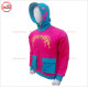 Full Face Zipup Hoodie in Magenta Pink and Carolina Blue Contrast with Box Cargo Pockets on Front Low Price , Low MOQ - 2024