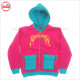 Full Face Zipup Hoodie in Magenta Pink and Carolina Blue Contrast with Box Cargo Pockets on Front Low Price , Low MOQ - 2024