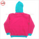 Full Face Zipup Hoodie in Magenta Pink and Carolina Blue Contrast with Box Cargo Pockets on Front Low Price , Low MOQ - 2024