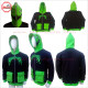 Full Face Zipup Hoodie in Black and Parrot Green Contrast with Box Cargo Pockets on Front  Embroidery design Low Price , Low MOQ - 2025