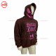 Best Selling Low Price Brown Pull Over Hoodie with Puff Printed on Front Back and Sleeves -2006