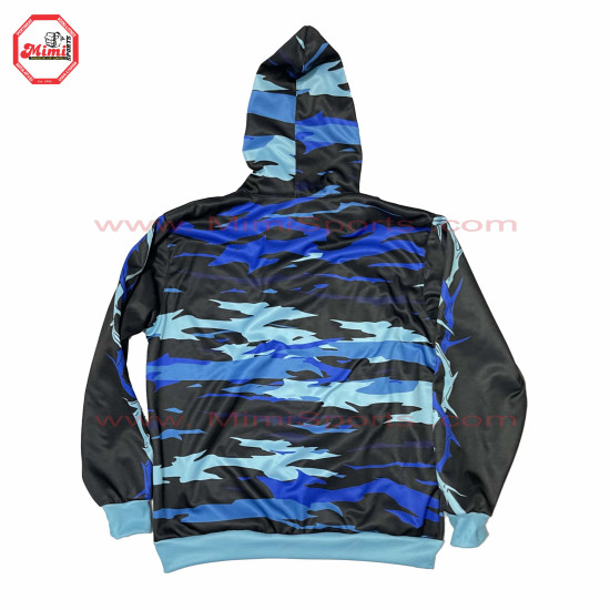 Full Zipup Sublimation Thermal Fabric hoodie with Embroidery on Front , Silver Metal Zipper on Front.-2004