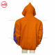 best Selling Hoodie Orange Zipup hoodie with Puff Printing on Front with your custom designs silver zipper-2011