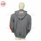 best Selling Hoodie Silver Grey Zipup hoodie with Puff Printing on Front with your custom designs silver zipper-2013