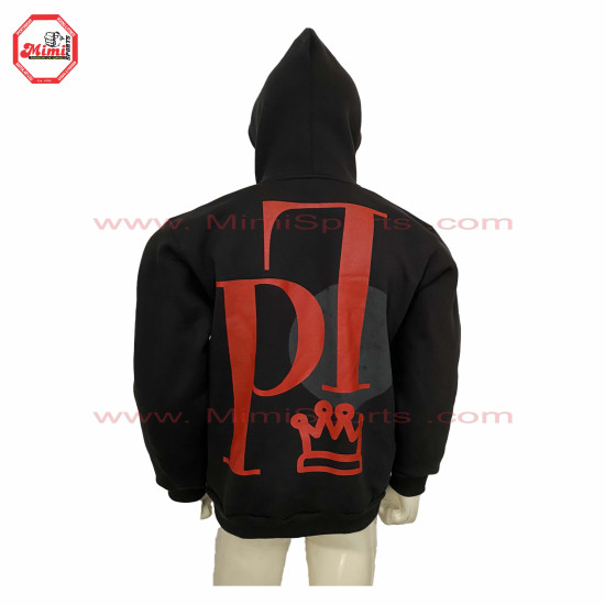 best Selling Hoodie Black Pull Over hoodie with Monkey Digital print and Puff Printing on Front with your custom designs-2010