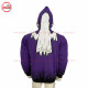 Full Zipup Hoodies Purple with Fire Flames on Cuff and Bottom Front and back face printed Best Selling Hoody-2002