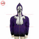 Full Zipup Hoodies Purple with Fire Flames on Cuff and Bottom Front and back face printed Best Selling Hoody-2002