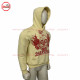 Wholesale Best Selling Cream color Pull Over Crop Men's Hoodies with Digital Screen Printed on Front Purple Green-2014