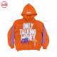 best Selling Hoodie Orange Zipup hoodie with Puff Printing on Front with your custom designs silver zipper-2011