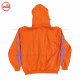 best Selling Hoodie Orange Zipup hoodie with Puff Printing on Front with your custom designs silver zipper-2011