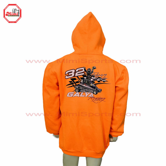 Florescent Orange Hoodie , Florescent Green Hoodie,  Pure White Hoodie Made of 100% Cotton Fabric with Screen Printed, Embroidery and Chenille Patches-2018
