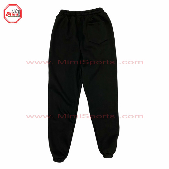 Black Pull Over Sweat Suit with Elasticated Sweat Pant with your Custom Logo Printed, Embroidery Chenille Patches - 1005