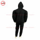 Black Pull Over Sweat Suit with Elasticated Sweat Pant with your Custom Logo Printed, Embroidery Chenille Patches - 1005