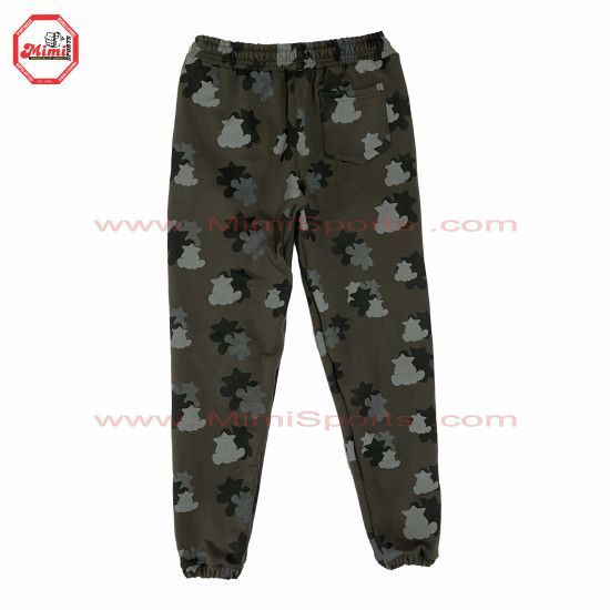 Sweat Suit Dark Grey Camo with Custom Camouflage green colors contrast with Puff Printing and Silver Metal Zipper - 1008