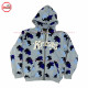 Sweat Suit Light Blue Camo with Custom Camouflage green colors contrast with Puff Printing and Silver Metal Zipper -1006