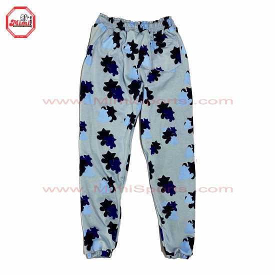 Sweat Suit Light Blue Camo with Custom Camouflage green colors contrast with Puff Printing and Silver Metal Zipper -1006