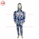 Sweat Suit Light Blue Camo with Custom Camouflage green colors contrast with Puff Printing and Silver Metal Zipper -1006