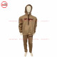 Best Selling Low price Light Brown Tan color sweat suit with embroidery logo on front and on pant. -1009