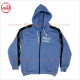 Sky Blue Sweat Suit Zip up with Black Stripe and Embroidery Logo - 1001