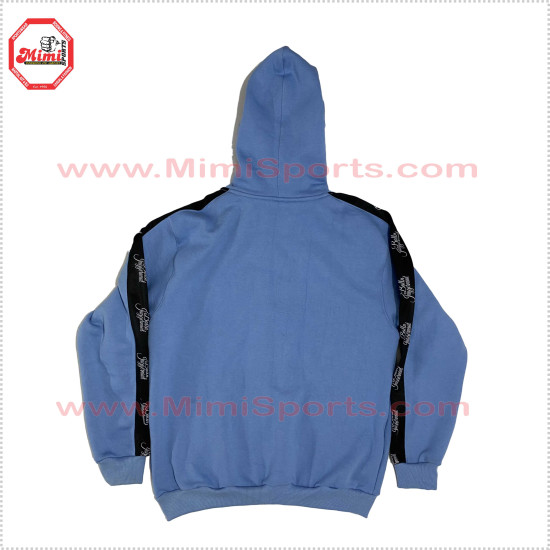 Sky Blue Sweat Suit Zip up with Black Stripe and Embroidery Logo - 1001