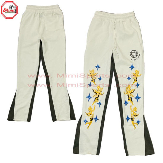 Trending White Sweat Pant made of 100% Fleece Fabric with your Custom Design Puff Printing , Screen Printing , DTG Print , Embroidery , Chenille Patches - 21001