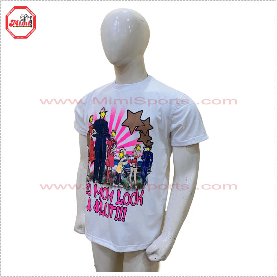 Digital Screen Printed White Tshirts with any of your picture printed custom design low price, LOW MOQ - 3004