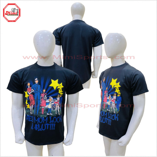 Digital Screen Printed Jet Black Tshirts with any of your picture printed custom design low price, LOW MOQ - 3009