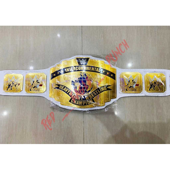 Intercontinental Heavyweight Championship Wrestling Replica Belt White BRASS 2mm -1004