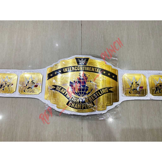 Intercontinental Heavyweight Championship Wrestling Replica Belt White BRASS 2mm -1004