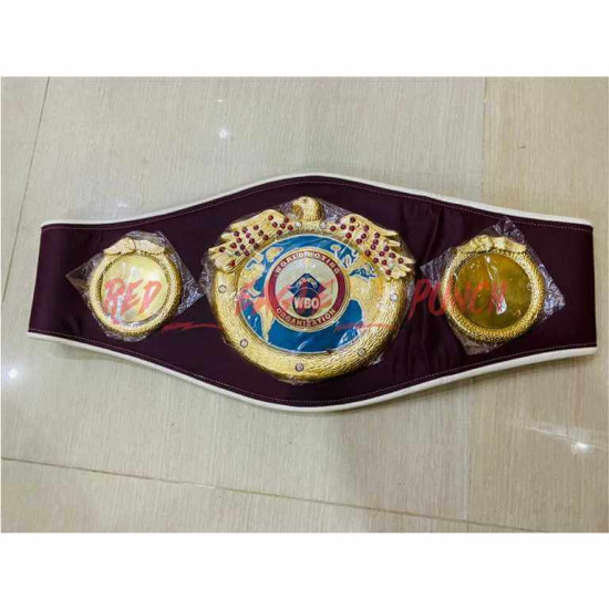 WBO Super World Boxing Championship Boxing Belt Custom Made Metal Plates Adult -1009