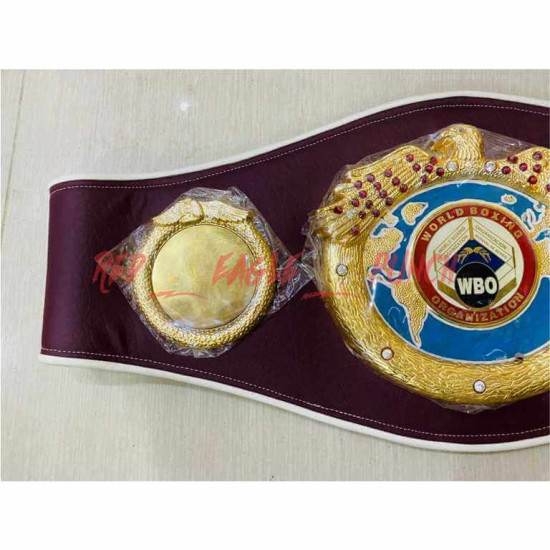 WBO Super World Boxing Championship Boxing Belt Custom Made Metal Plates Adult -1009