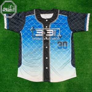 Custom Gradient Baseball T-Shirt | Chain-Link Back & Sublimated Print — made by MimiSports USA