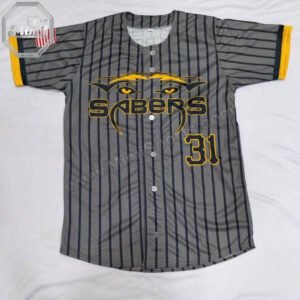 High School Baseball Tee | Custom Pinstripe Jersey with Number — Mimi Sports USA